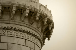 A minaret at the Taj Mahal, Agra, India